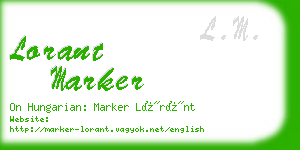lorant marker business card